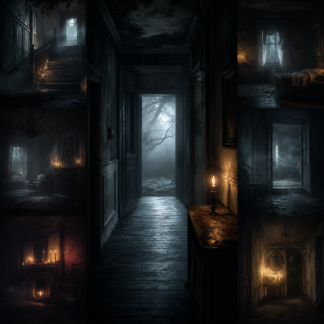 Generated cover art for Creepy Hauntings - Full Collection by William Blanchard Music